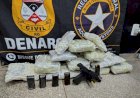 Operação conjunta apreende drogas e pistola com numeração adulterada em transportadora de Ji-Paraná
