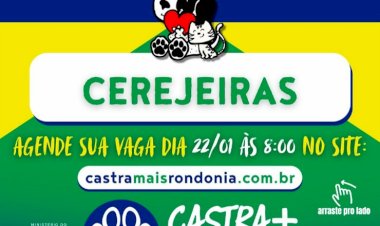 Cerejeiras registra alta procura pela ação Castra Mais Rondônia e amplia número de atendimentos