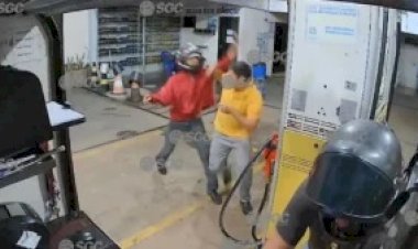 Assalto a posto de combustíveis em Porto Velho é flagrado por câmeras de segurança