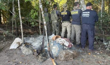 Fiscalização no Rio Guaporé apreende armas, munições e materiais de pesca ilegal durante operação em RO