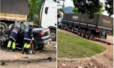 Cinco pessoas morrem em grave colisão entre veículo da Saúde e carreta na BR-364, em RO