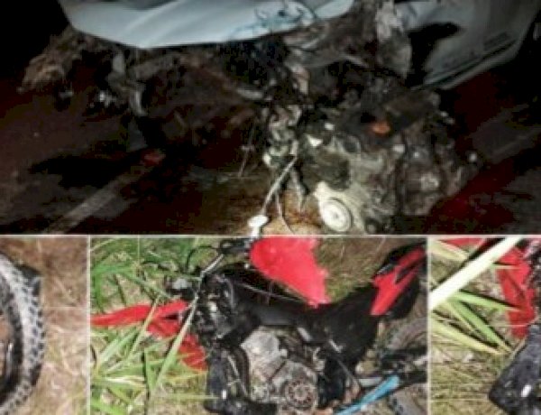 Acidente grave na RO-383 entre moto, táxi e carro deixa um morto e um ferido em Rondônia