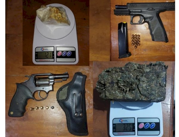 Roubo de celular leva PM a apreender armas, drogas e munições e prender dois em Cerejeiras