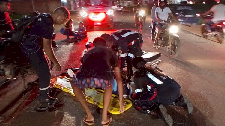 Ciclista fica ferida após colisão com motociclista embriagado e sem habilitação em Vilhena