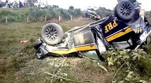 Viaturas da PRF capotam durante deslocamento na BR-364, em Rondônia