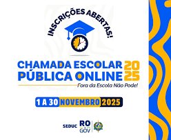 Governo de Rondônia abre Chamada Escolar Online 2025 para estudantes fora da rede pública