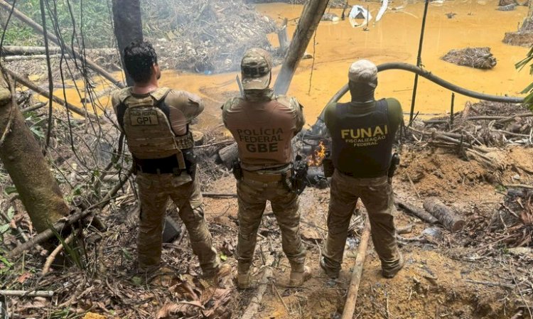 Operação Porfia inutiliza equipamentos e acampamentos em garimpo ilegal na Terra Indígena Sete de Setembro