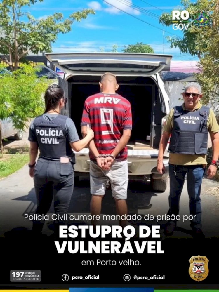 Polícia Civil executa mandado de prisão por abuso sexual de pessoa vulnerável