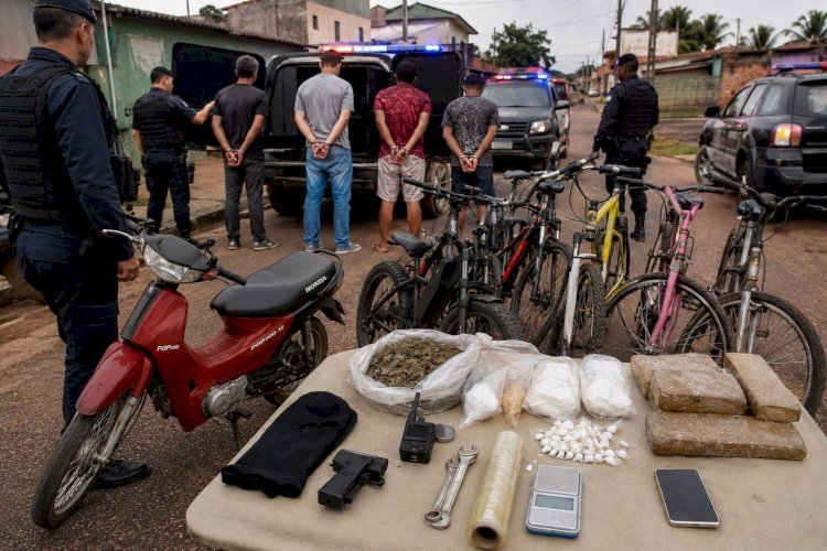 Operação da PM em Vilhena apreende drogas, recupera veículos furtados e leva quatro suspeitos para a UNISP