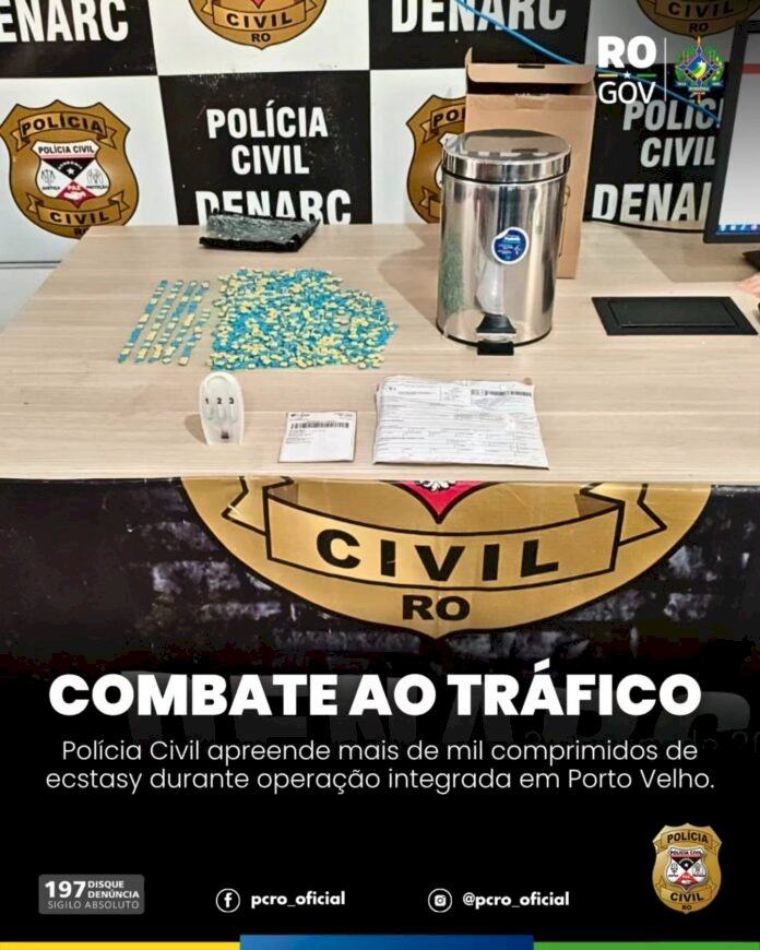 DENARC intercepta encomenda com mais de mil comprimidos de ecstasy em Porto Velho