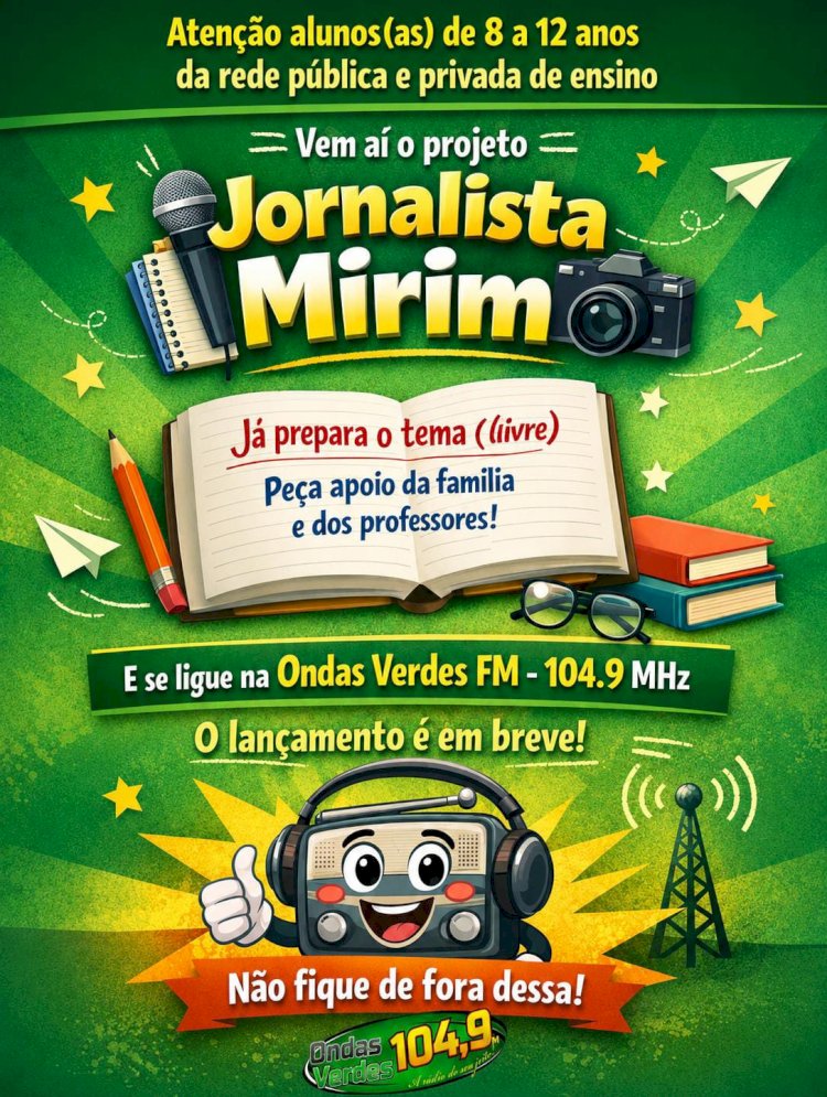 Projeto Jornalista Mirim abrirá inscrições em Cerejeiras com R$ 3 mil em premiação