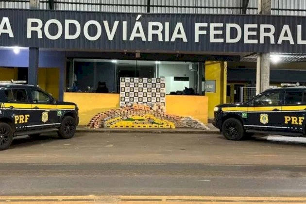 PRF encontra mais de 625 kg de drogas escondidas em caminhão durante fiscalização na BR-364